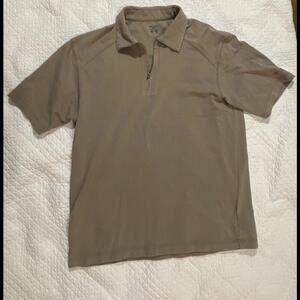Columbia XCO 3/4 Zip  Shirt Mens M Medium Brown Short Sleeve (B5)